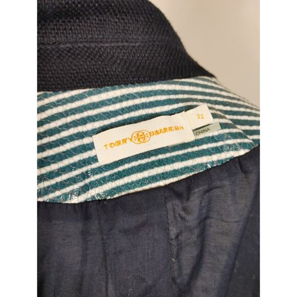 Tory Burch Piper Leather Snakeskin Effect Striped Jacket $1095 Size 2 - Picture 8 of 12